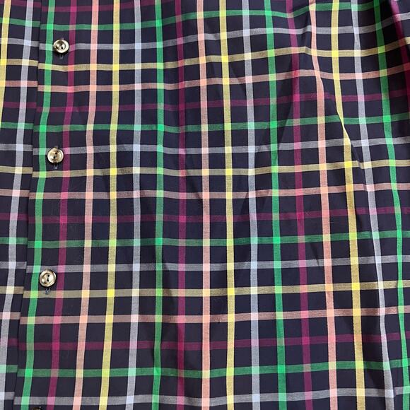 ETON Shirt Mens XL 43 17 Blue Pink Green Plaid Contemporary Button Long Sleeve - Picture 2 of 7